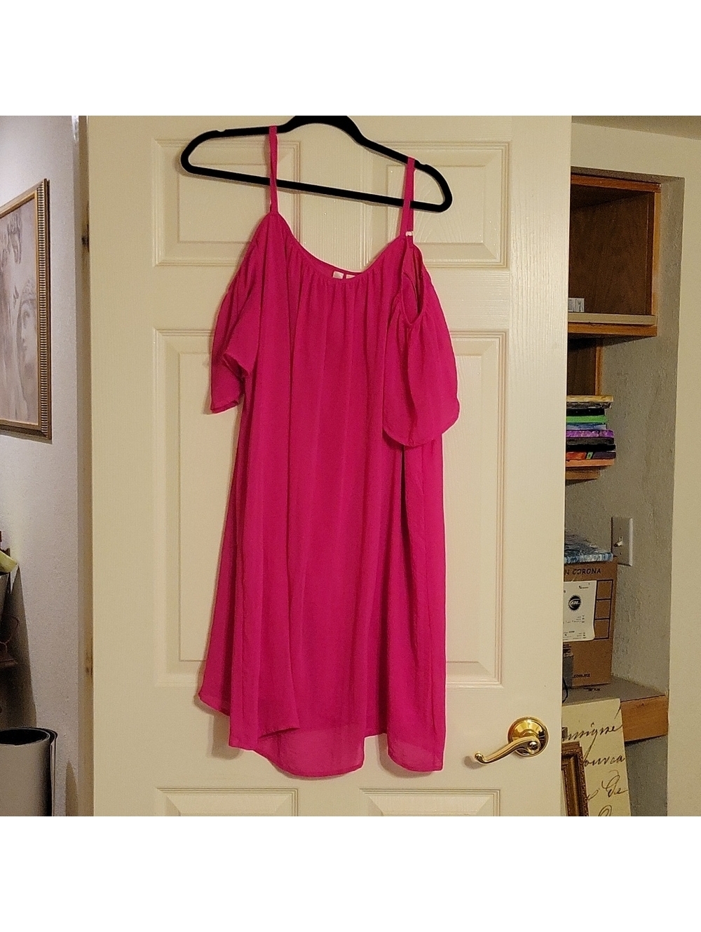 Tacera Hot Pink Cold Shoulder Mini Dress 3X